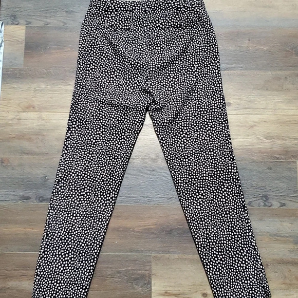 Talbots black with pink polka-dot pattern stretch trouser pants - Picture 8 of 8